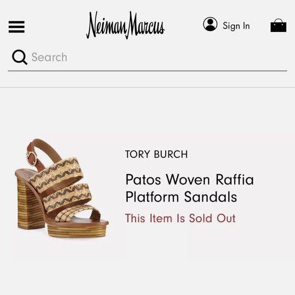 EUC Tory Burch Patos Western Weave Platform Sandal - Picture 5 of 7